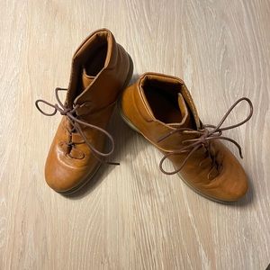 Camper cognac leather heeled hiking boots size 37